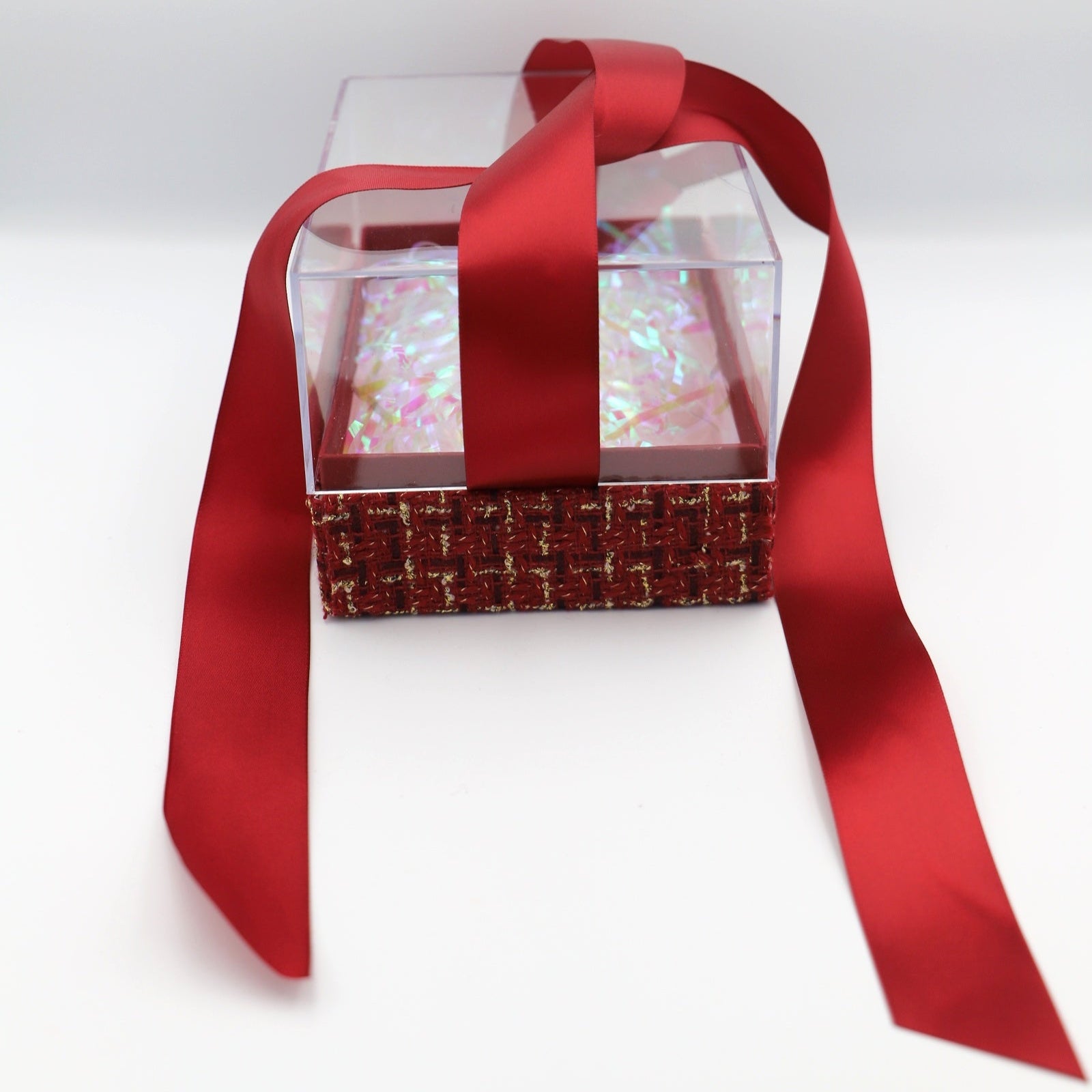 Clear Gift Box with ribbons - 3 COLOR VARIANTS - Gift box