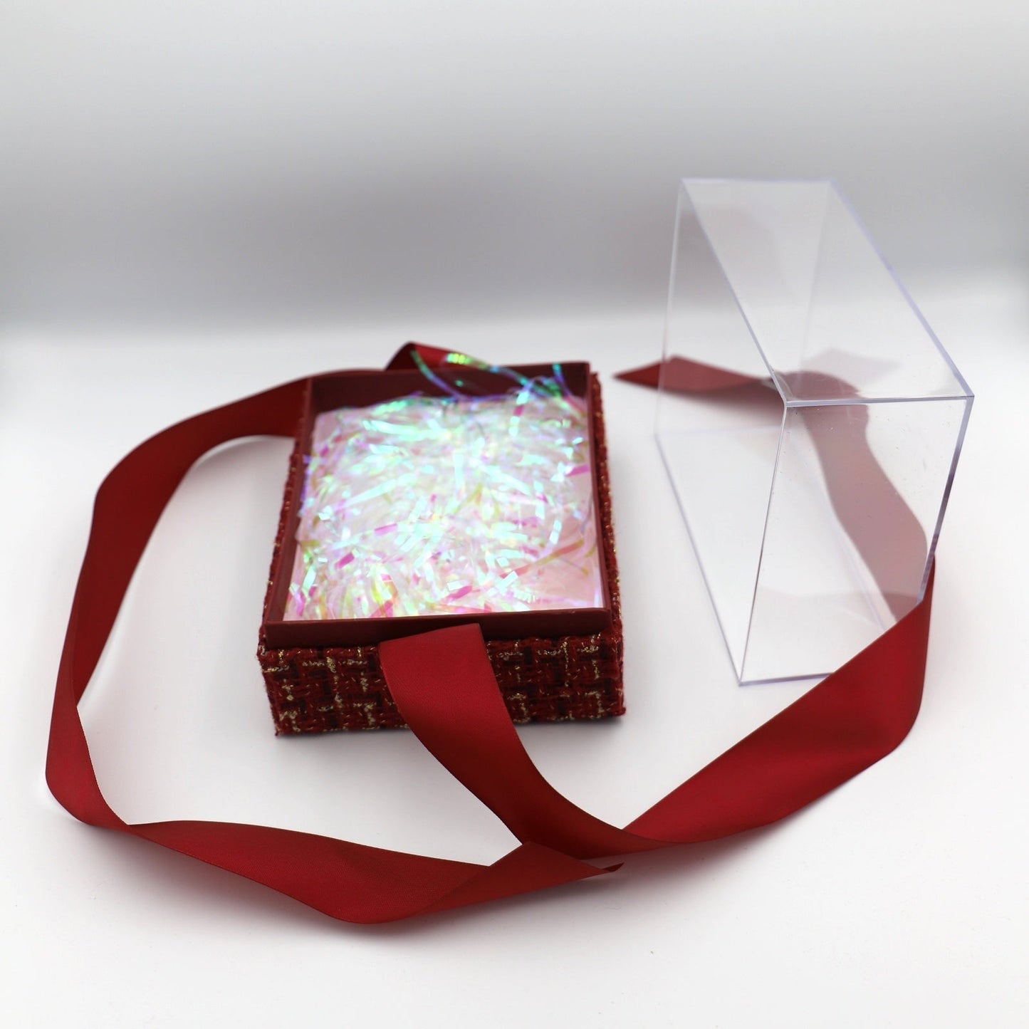 Clear Gift Box with ribbons - 3 COLOR VARIANTS - Gift box
