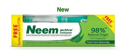 Neem active toothpaste 150G with free toothbrush pack of 12