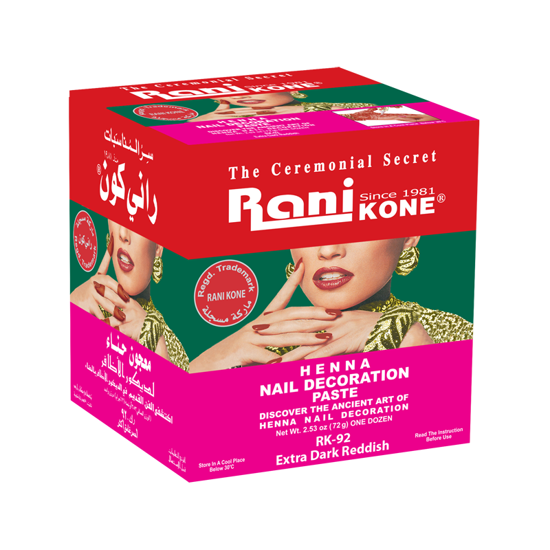 HENNA NAIL DECORATION PASTE - RaniKONE - 72g Extra Dark Reddish - Henna