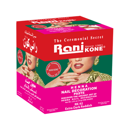 HENNA NAIL DECORATION PASTE - RaniKONE - 72g Extra Dark Reddish - Henna