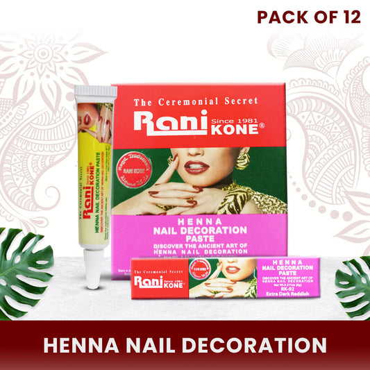 HENNA NAIL DECORATION PASTE - RaniKONE - 72g Extra Dark Reddish - Henna