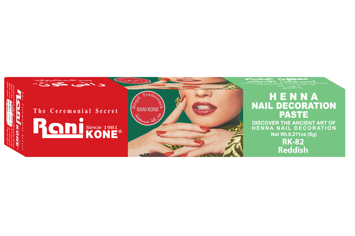 HENNA NAIL DECORATION PASTE - RaniKONE - 72g Reddish - Henna
