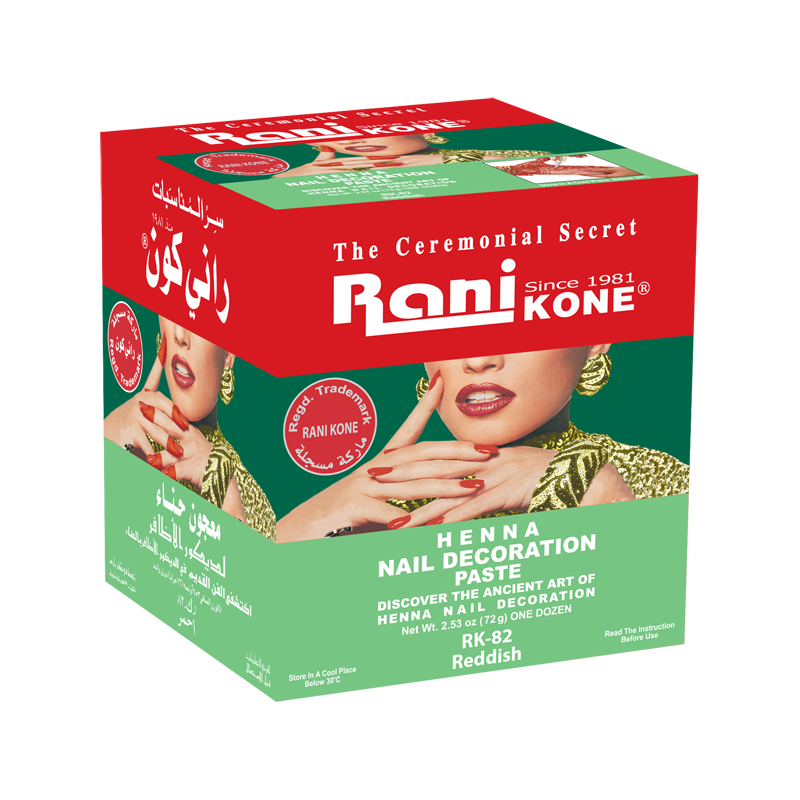 HENNA NAIL DECORATION PASTE - RaniKONE - 72g Reddish - Henna