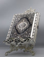 Metal Quran Box & Holder - Silver & Black - Religious Art
