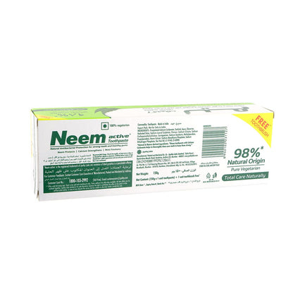 Neem active toothpaste 150G with free toothbrush pack of 12 - Beauty