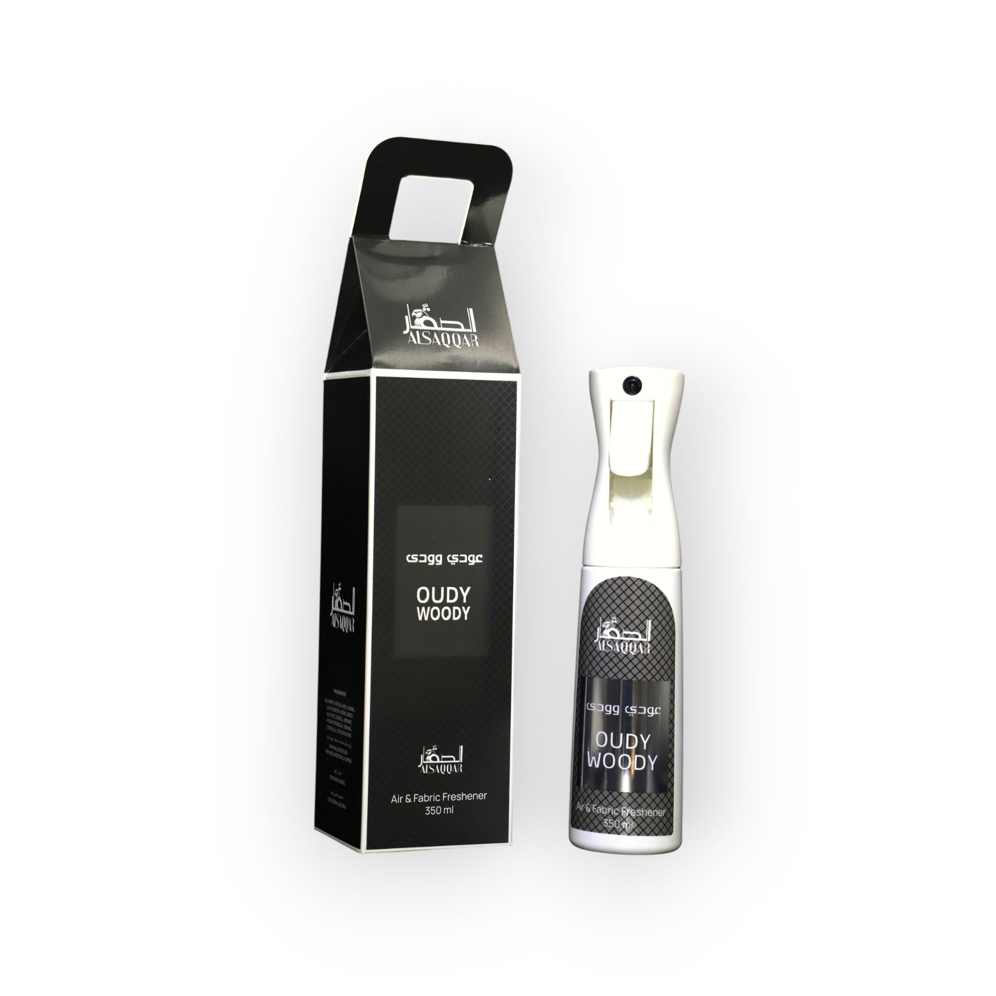 OUDY WOODY 350ml Fabric Freshener by ALSAQQAR - fragrance