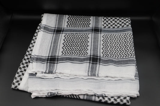 Traditional Arabian Men Scarves - (Keffiyeh) Palestinian style - Black and white - clothing