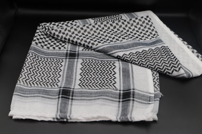 Traditional Arabian Men Scarves - (Keffiyeh) Palestinian style - Black and white - clothing