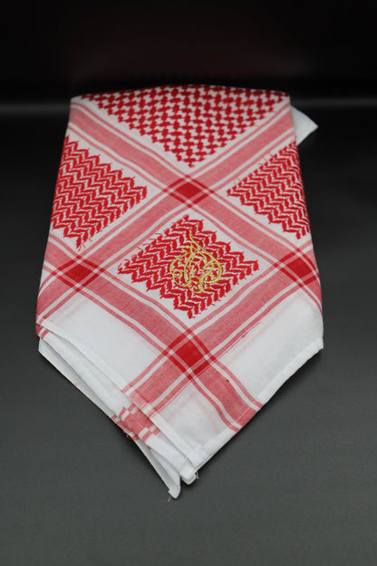 Traditional Arabian Men Scarves - (Shemagh) Saudi style - Red and white - clothing